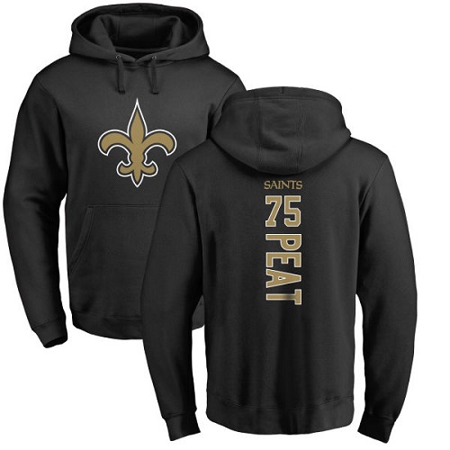Men New Orleans Saints Black Andrus Peat Backer NFL Football 75 Pullover Hoodie Sweatshirts